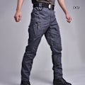 Pikkukuva 1 / 4: Ix7 Miesten Slim Straight Erikoisjoukkojen Taistelu Army Fanien Työvaatteet Hengittävät Housut Gray Gray