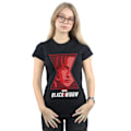 Miniatyrbilde 2 av 3: Marvel Dame Black Widow Film Logo Vindus Bomulls T-skjorte Svart M Black