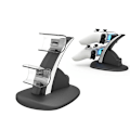 Miniatyrbillede 1 af 4: Ny Ps5-spilcontrolleroplader med dobbelt USB-C-opladningsport, LED-indikator, ladestation/dock/stander, kompatibel med Playstation 5-gamepad black