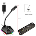 Miniatyrbillede 5 af 5: Computer Mikrofon med RGB Lys til Live Streaming, Voice Chat, Spil