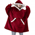 Miniatyrbillede 1 af 3: Flannel Hætteklæde Tæppe, One Size red