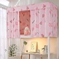Miniatyrbild 3 av 3: Tryckt Sovsalsbäddgardin Med Rep & Spänne College Enkelsängsskyddstyg För 4/4,5 Tums Koj Light Pink Strawberry 1.15M