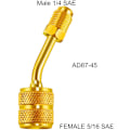 Miniatyrbillede 4 af 5: R410a Opladnings Vakuum Port Adapter Messing Konverter Med Fingerbøl 5/16 Tommer Sae Hun Hurtigkobling Til 1/4 Tommer Sae Han Flare Til Mini Split System Ai 1