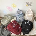 Miniatyrbild 5 av 5: Dam Ryggsäckar Vattentätt Tyg Rucksack För Tonårsflickor Skolväska Student Bokväska Resa Beige