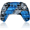 Miniatyrbild 1 av 5: Push pop fidget spelkontroll fidget leksak för stresslindring, present för pojkar och flickor Blue white black