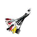 Miniatyrbilde 2 av 4: Strømuttak kontakter ca mini iso rca aux in adapterkabel for b