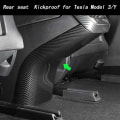 Miniatyrbild 2 av 4: Matt kolfiber för Tesla Model 3 Y interiör armstöd box baksäte anti-spark skyddskåpa Model Y tillbehör Red