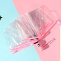 Miniatyrbillede 1 af 4: Blomsterprint Paraply Foldbar Paraply Rejseparaply Vindtæt Paraply Cover Foldbar Let Pink Automatic