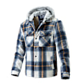 Miniatyrbillede 1 af 5: Herre Bomulds Skjortejakke med Plaid Fleece Foret Flanell Skjorte Sherpa Knap Jakker Style4 2XL Style4