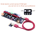 Pikkukuva 3 / 5: Kaksi sirua PCIe Riser, GPU Riser 16x - 1x näytönohjainadapteri 10 kondensaattorilla, RGB LED-valot, USB 3.0 PCIe Riser -kaapeli, aktiivinen PCI-Express Riser