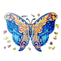 Miniatyrbillede 1 af 5: Unik Form Træpuslespil Jigsaw DIY Hjernetræning Pædagogisk Legetøj Butterfly A4