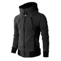 Pikkukuva 1 / 4: Erittäin mukava hupullinen vapaa-ajan ulkoilutakki miehille syksyyn ja talveen Dark Grey XL