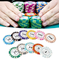 Miniatyrbilde 7 av 7: Poker Chip Mahjong Texas Hold'em Poker Chip High End Spillkort Kasino Tilbehør Face Value 2000
