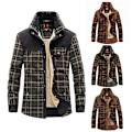 Miniatyrbilde 1 av 4: Herre Wanderer Jakke, Overland Flanelljakke, Langermet Varm Fleece Skjorte Topper Varm Business Dark Army Green Shallow Army Green