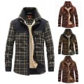 Miniatyrbilde 1 av 4: Herre Wanderer Jakke, Overland Flanelljakke, Langermet Varm Fleece Skjorte Topper Varm Business Shallow Army Green Coffee