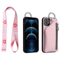 Pikkukuva 2 / 2: Nahkainen puhelinkotelo kolikkotaskulla iPhone 12/12 Pro Max/iPhone 11 -puhelimille pink