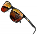 Miniatyrbillede 1 af 2: Unisex Uv400 Metal Firkantede Polariserede Solbriller Orange