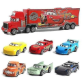 Miniatyrbild 3 av 4: 7 st/set Bilar 2 Lightning McQueen Racerbil & Mack Truck Leksak för barn