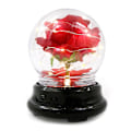 Miniatyrbillede 3 af 3: Tørret Rose i Glasklokke med LED Lysbånd USB Kunstig Blomsterudstillingsklokke Lys Ornament Gave