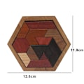 Miniatyrbild 1 av 4: Trä Hexagon Pussel Form Block Tangram Hjärngympa Leksak Geometri Logik IQ Spel Classical