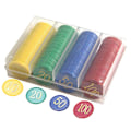 Miniatyrbilde 1 av 7: 160 stk. plast pokerchips verdi 10 20 50 100 store tall for chips mynter brettspillchips