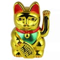 Lucky Cat Mini Maneki-neko vinkande katt solcell 5 cm Gold