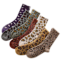 Miniatyrbillede 1 af 4: Tykk dame uldstrømper med leopardprint, 7 stk.