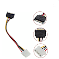 Pikkukuva 1 / 3: Sata-virtaliitin uros - Molex-naarasadapterikaapeli 15 cm 4-nastainen 15-nastainen