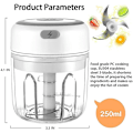 Miniatyrbild 3 av 5: Mini Vitlöksskärare Mixer Blender USB Elektrisk Hackare White 250ml