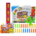 Miniatyrbillede 2 af 2: Puzzle Domino Bil Børn Tog Legetøjssæt Domino Byggeklodssæt red