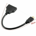 Miniatyrbild 4 av 4: HDMI-port hane till hona 1 ingång 2 utgång splitter kabel adapter konverterare 1080p