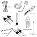 Miniatyrbild 3 av 3: 10 st 750ml Cocktail Shaker Mixer Drink Set i Rostfritt Stål Bart