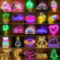 Miniatyrbild 1 av 5: LED Neon Ljus Färgrik Regnbåge Neon Skylt för Rum Hem Fest Vi