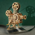 Miniatyrbild 2 av 4: Robotime vitaskop 24,5 cm i trä, modellbyggsats 183 delar