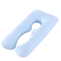 Miniatyrbilde 1 av 4: U-formet bomullspute for gravide kvinner, multifunksjonell pute Blue 120x65cm