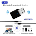 Miniatyrbillede 5 af 5: 5.0 USB 2 i 1 Bluetooth Audio Receiver Transmitter Trådløs Adapter Kompatibel med TV Bil
