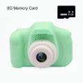 Miniatyrbillede 2 af 4: Børne HD Digitalkamera 2 Tommer Manuelt Enkelt Linse Kamera USB Genopladeligt 800w Pixels Videokamera Green 8G Memory Card