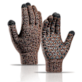 Miniatyrbilde 1 av 4: Varmt Vinterlue Skjerf Hansker Sett Unisex Varm Strikket Vinterlue Hals Hanske For Menn Glove Brown