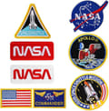 NASA 100:e rymdfärjeuppdrag militärt logotyp-strykmärke 8-pack för kläder