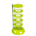 Miniatyrbillede 1 af 4: Vertikal Krydderiboks Roterende Krydderiboks Vertikal 5-lags Krydderikrukker Hjemme Krydderikrukke Green 5 Layer