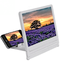 Miniatyrbillede 1 af 2: 3x Zoom Forstørrelsesglas Skærm Foldbar HD Forstærker Smartphone Holder White