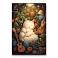 Miniatyrbild 1 av 7: 1 st Canvas Målning Barnrumsserie Små Djur Kattfamilj Katt och Flicka Canvas Målning Ornament för Heminredning Artiklar 2 30x40cm No Framed 2