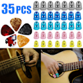 Miniatyrbild 1 av 4: 35 st Silikon Gitarr Fingerskydd Fingertoppsskydd + 5 Gitarrplektrum