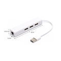 Miniatyrbillede 2 af 5: Usb Ethernet med 3 Port Usb Hub 2.0 Rj45 Lan Netværkskort Usb til Ethernet Adapter til Mac Ios Android Pc