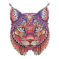 Miniatyrbillede 1 af 5: Unik Form Træpuslespil Jigsaw DIY Hjernetræning Pædagogisk Legetøj Lynx A5