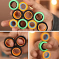 Pikkukuva 2 / 4: 3 kpl Magneettiset sormirenkaat Fidget-lelut, stressiä ja ahdistusta lievittävä taikarengas (keltainen)