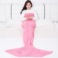 Ullpledd Havfruepledd Strikket Pledd Havfruehale Pledd Teppe Rosa Pink 50*90cm