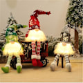 Pikkukuva 3 / 3: Hyvää Joulua Led Valoisa Kasvoton Metsän Vanha Mies Tonttu Nukke Koriste Navidad Uuden Vuoden Lahja Lasten Nukke Red long legs