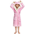 Miniatyrbild 5 av 5: Reedca Flickor Enhörning Morgonrock Mjuk Badrock med Huva Sovkläder Loungewear Presenter Till Flickor Småbarn Barn Sherpa Rosa Gris 8-10 Years