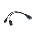 Miniatyrbilde 1 av 5: 1 I 2 Otg Micro Usb Host Strøm Y Splitter Usb Adapter Til Mirco 5 Pin Hann Hunn Kabel Slitesterk Micro Usb Otg Kabel